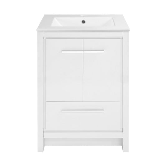 Virage 24" Freestanding, Bathroom Vanity in Glossy White