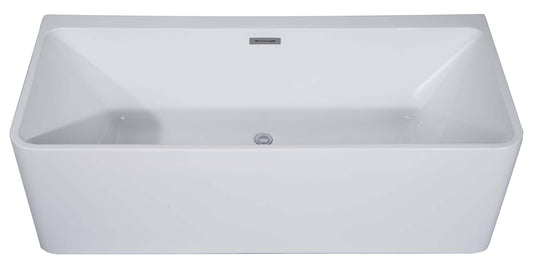 ALFI brand AB8858 59 Inch White Rectangular Acrylic Free Standing Soaking Bathtub