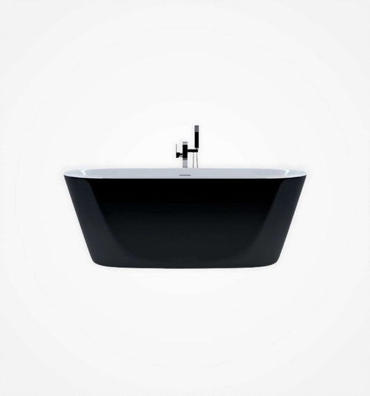 Kube Ovale 67'' White Free Standing Bathtub - BLACK