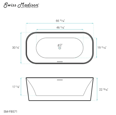 Concorde 67" Freestanding Bathtub