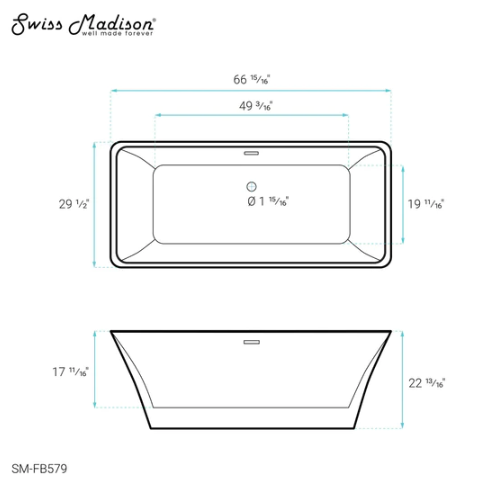 St. Tropez 67" Freestanding Bathtub