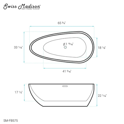 Monaco 67" Freestanding Bathtub