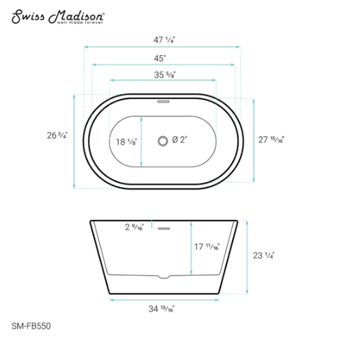 Claire 48" Freestanding Bathtub