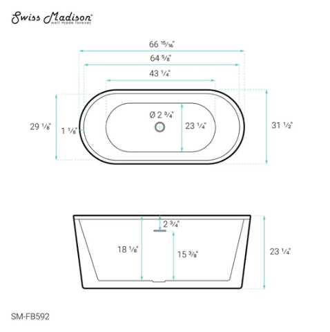 Lafayette 67” Freestanding Bathtub