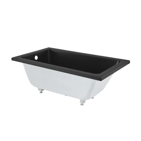 Voltaire 54"x30" Reversible Drain Drop-In Bathtub in Matte Black