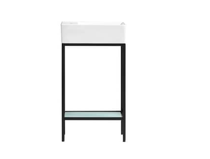Pierre 19.5 Single, Freestanding, Open Shelf, Chrome Metal Frame Bathroom Vanity