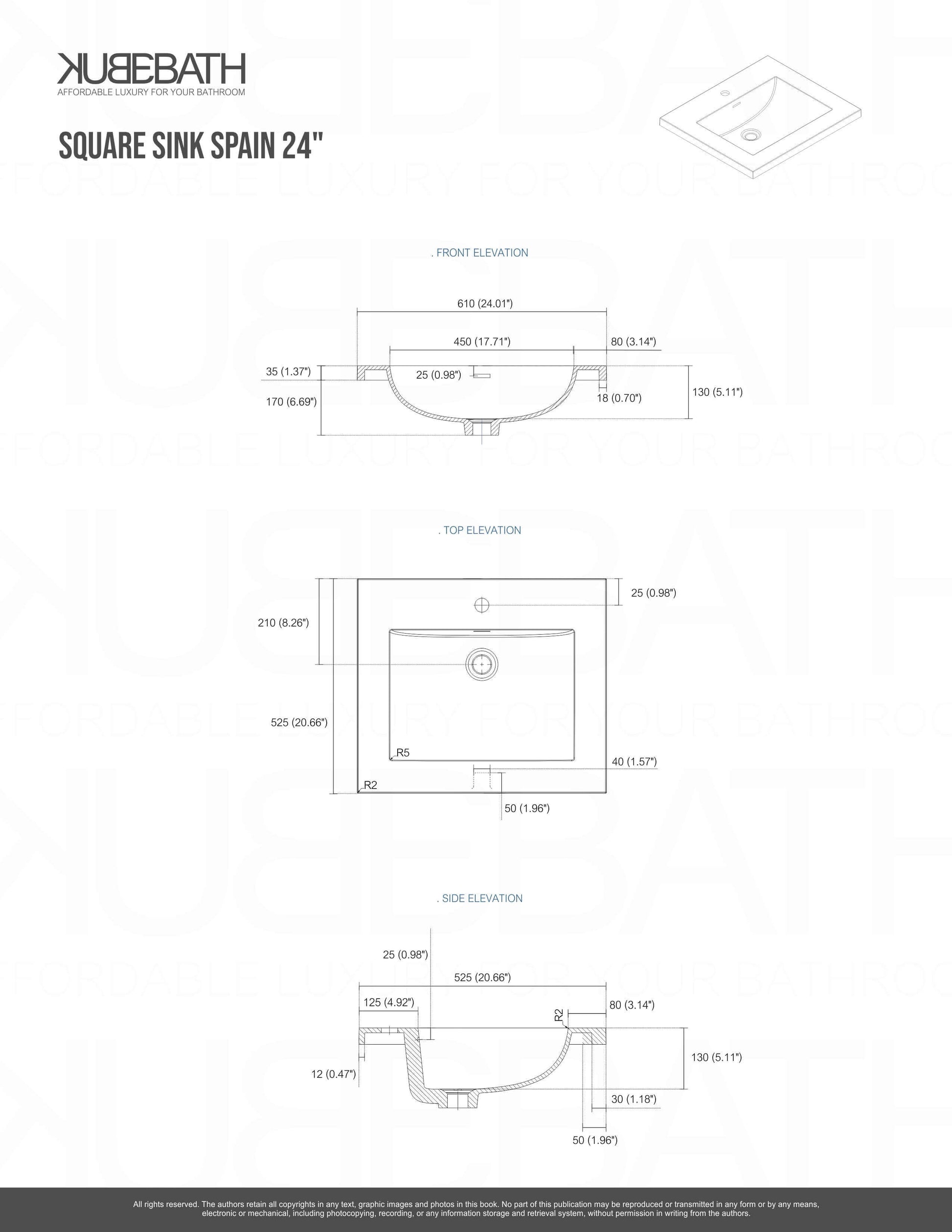 NUDO 24″ Modern bathroom Vanity in Teal Green Finish & White