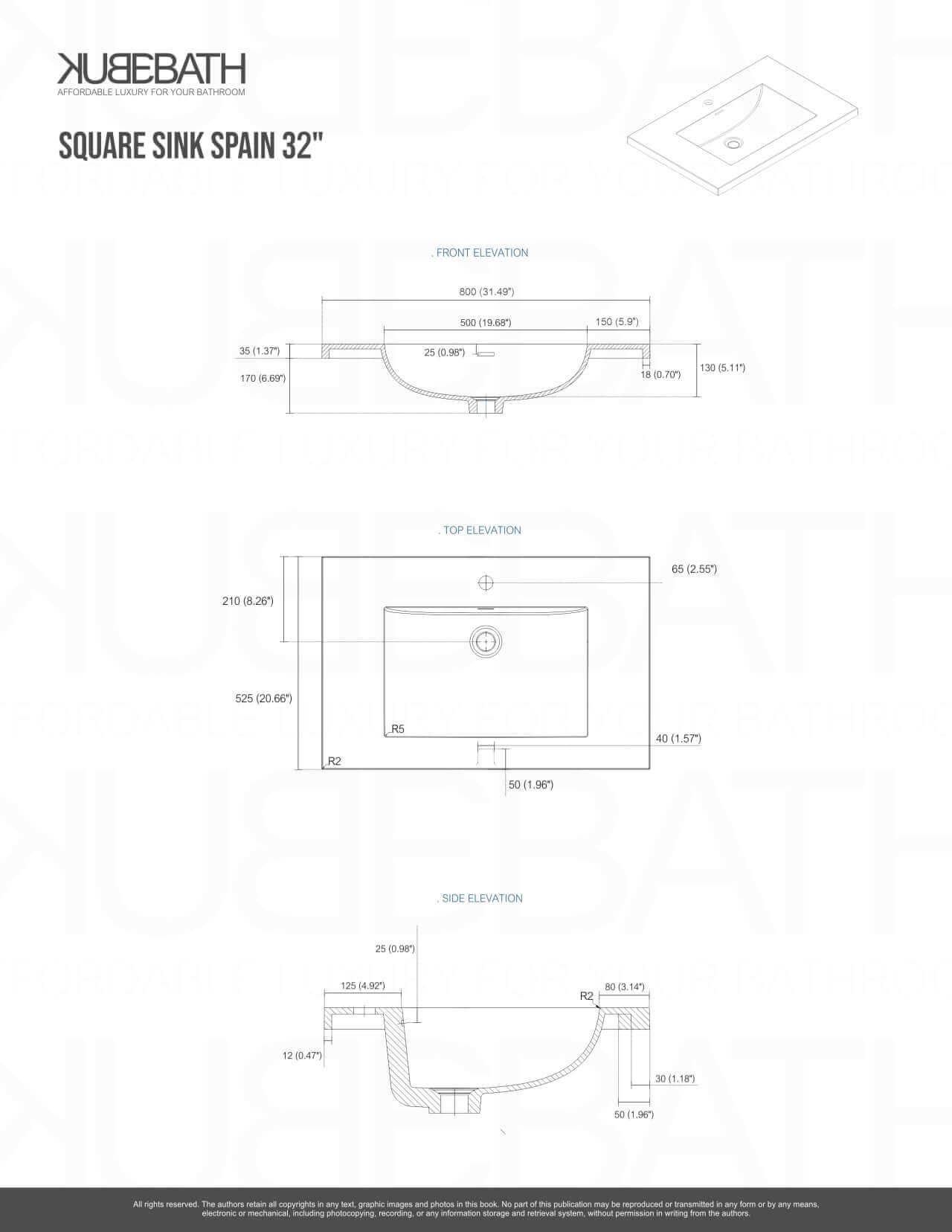 NUDO 32″ Modern bathroom Vanity in Gloss White Finish & Teal Green