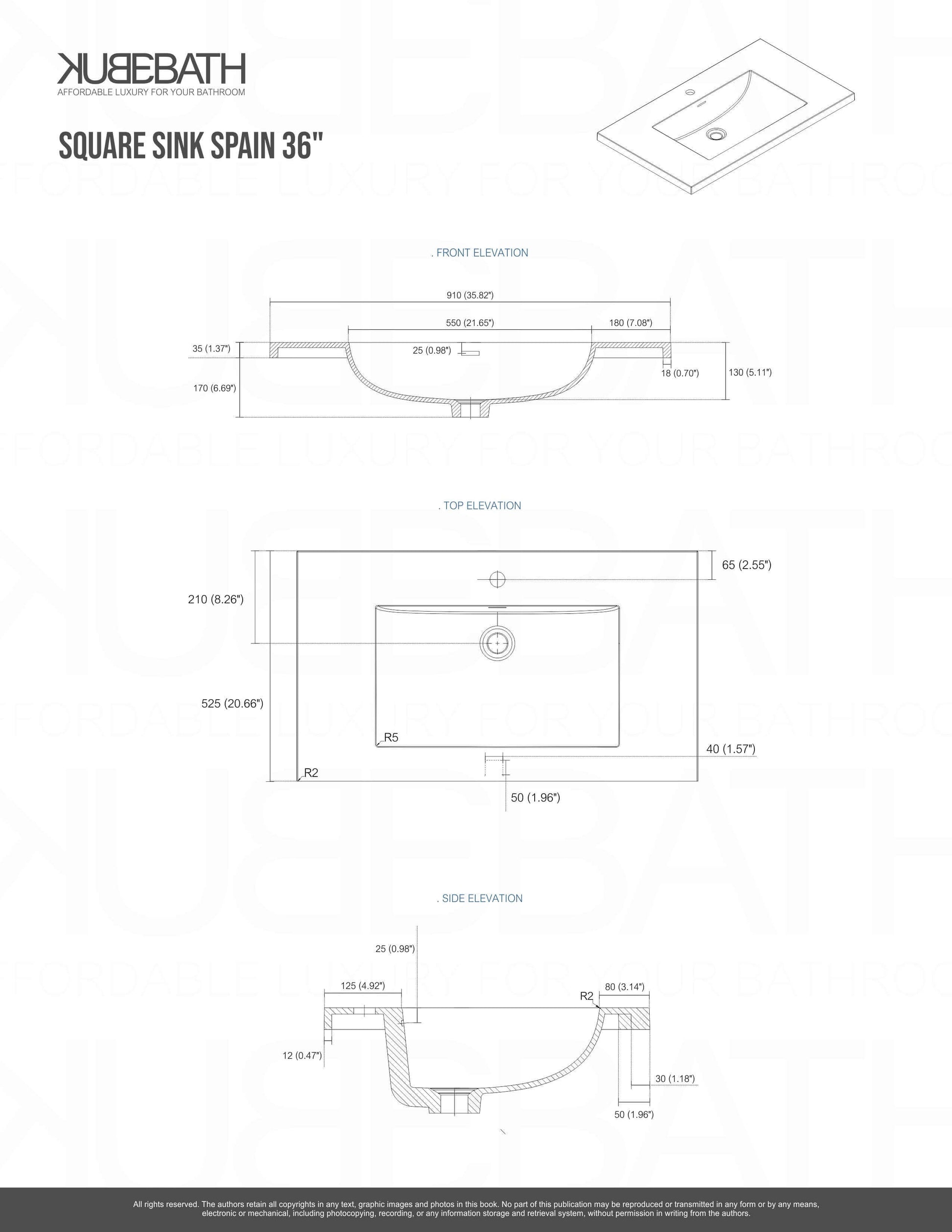 NUDO 36″ Modern bathroom Vanity in Gloss White Finish & Teal Green