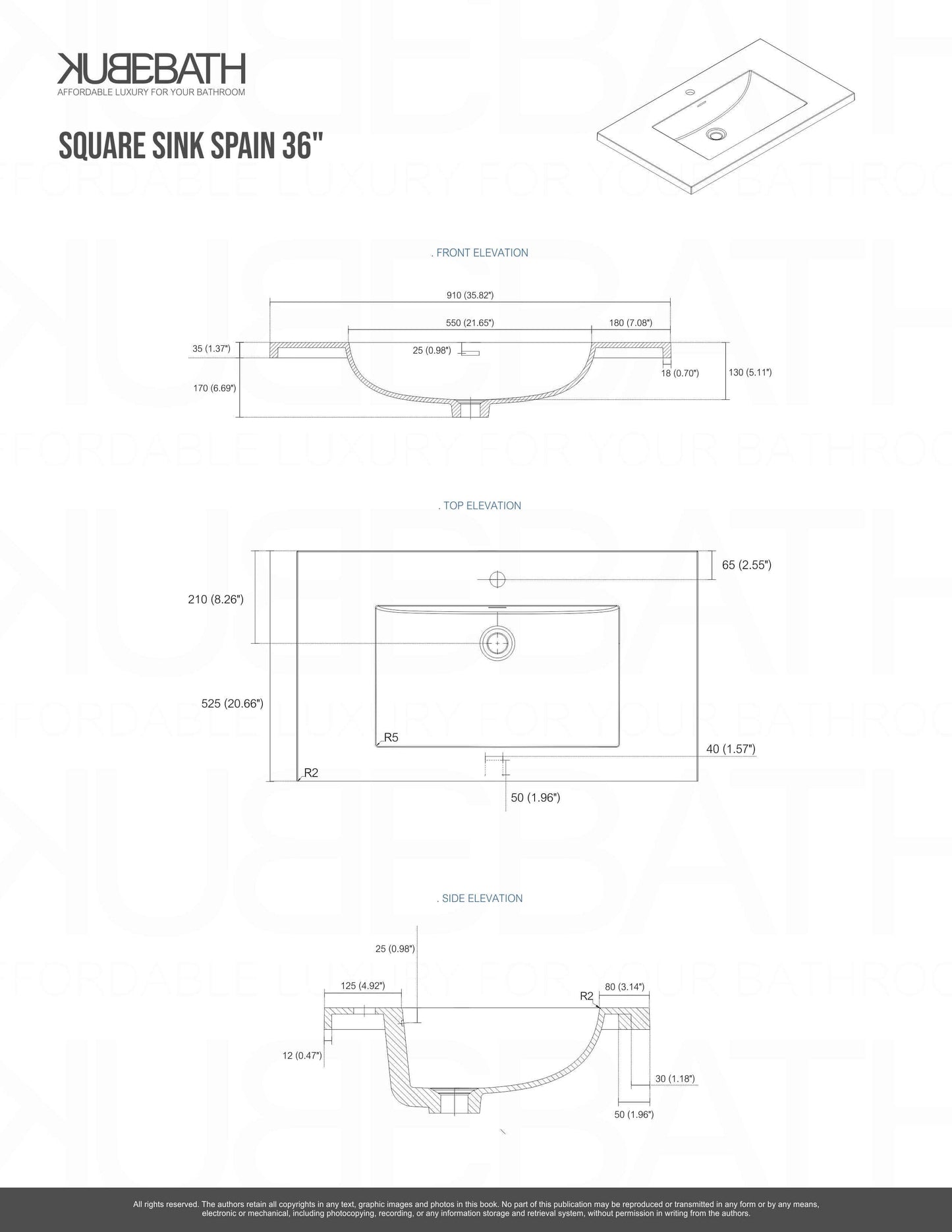 NUDO 36″ Modern bathroom Vanity in Gloss White Finish & Teal Green