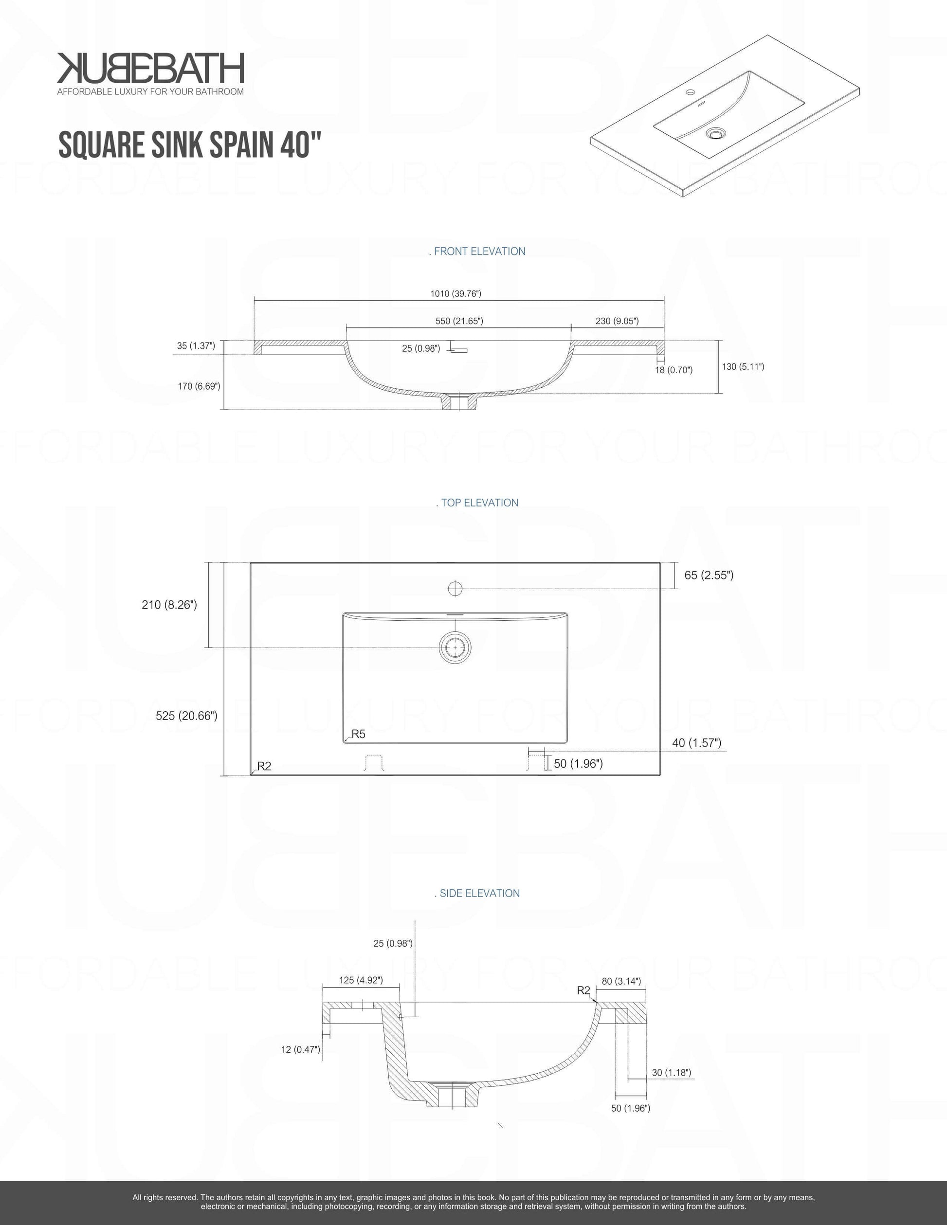NUDO 40″ Modern bathroom Vanity in Teal Green Finish & Gloss White Finish