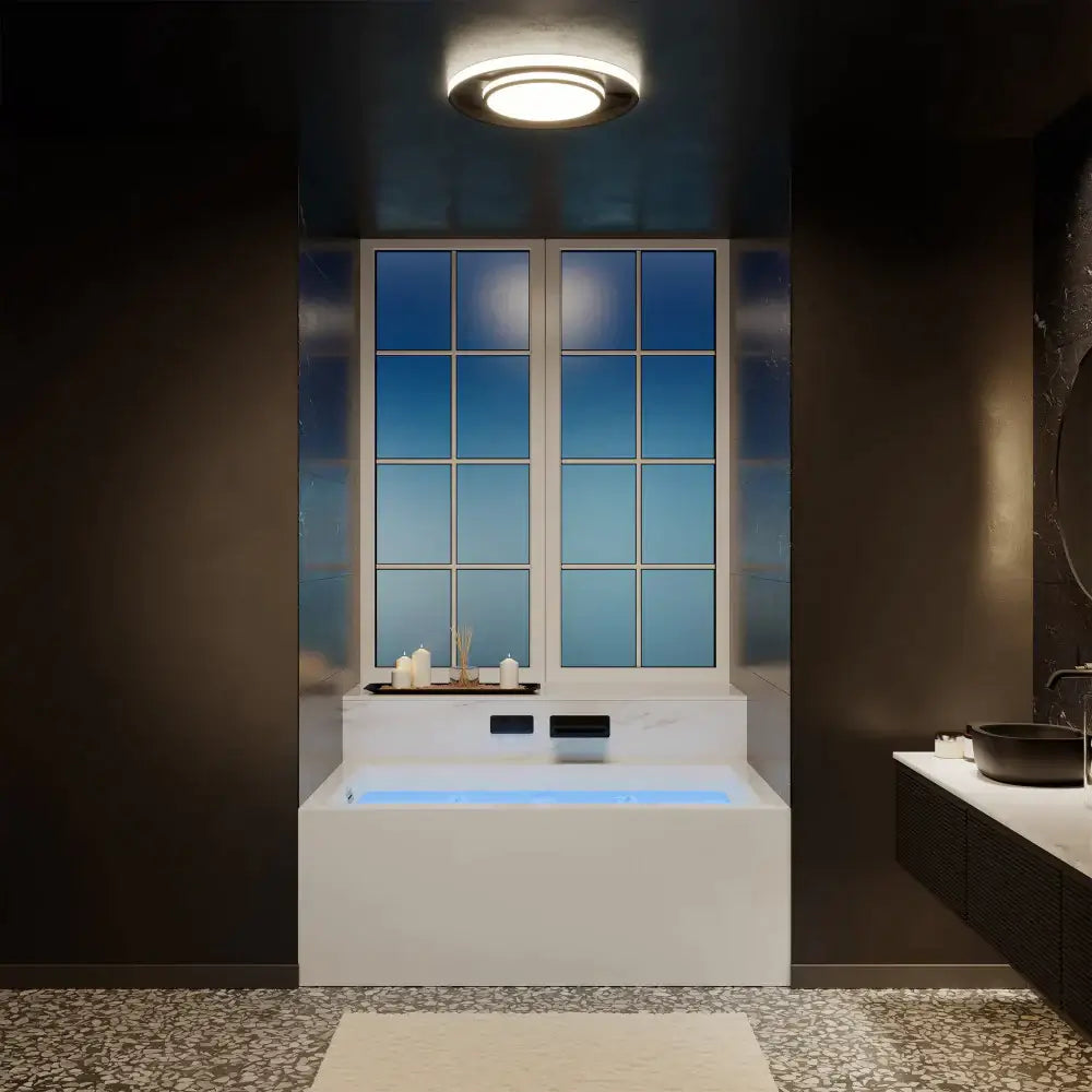 Avancer 60" x 36" Right-Hand Drain Rectangular Alcove Whirlpool Bathtub with Apron