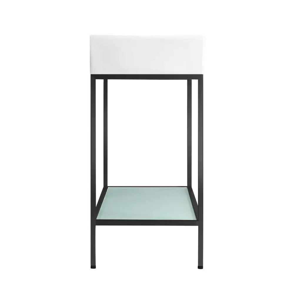 Pierre 40 Single, Freestanding, Open Shelf, Matte Black Metal Frame Bathroom Vanity