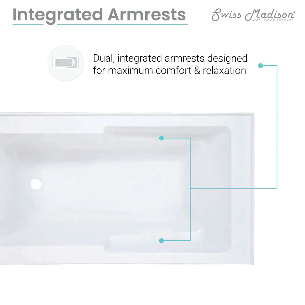 Voltaire 60" X 30" Left-Hand Drain Alcove Bathtub with Apron in Bisque