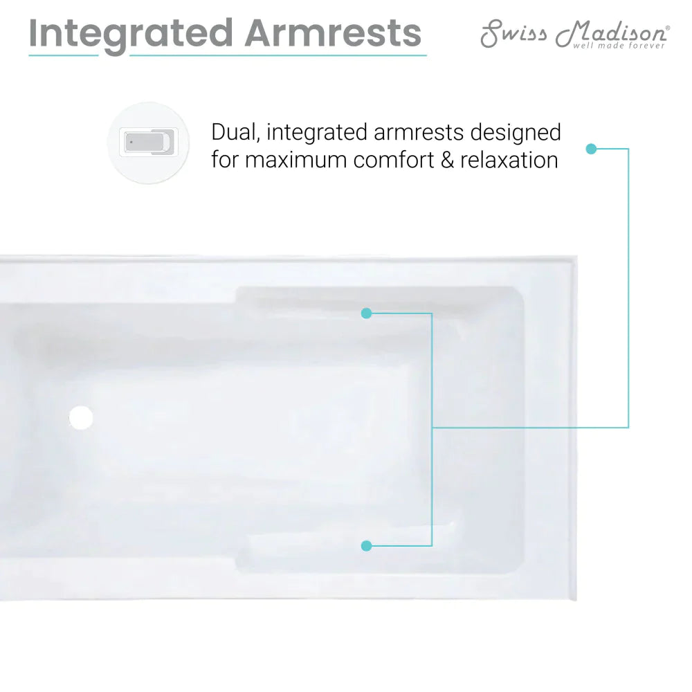 Voltaire 60" X 32" Right-Hand Drain Alcove Bathtub with Apron in Bisque