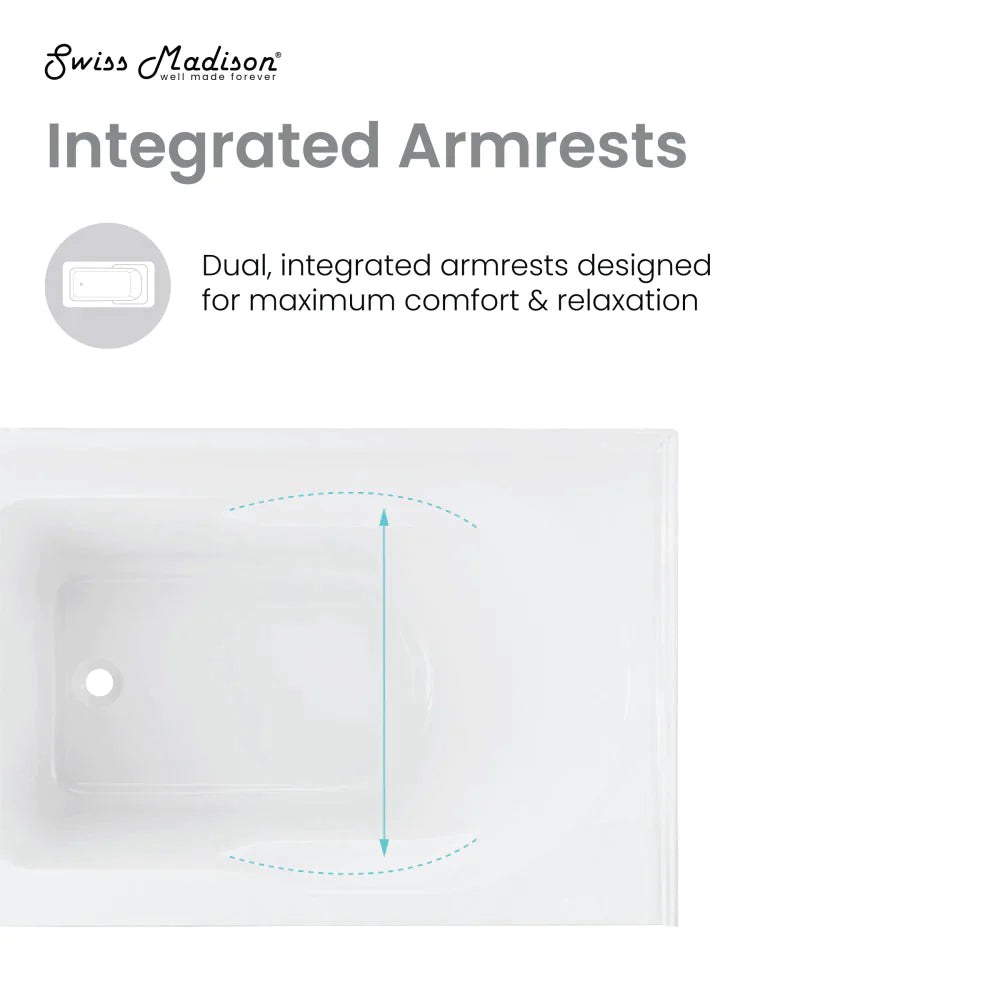 Ivy 54'' x 30 Bathtub with Apron Right Hand Drain in White