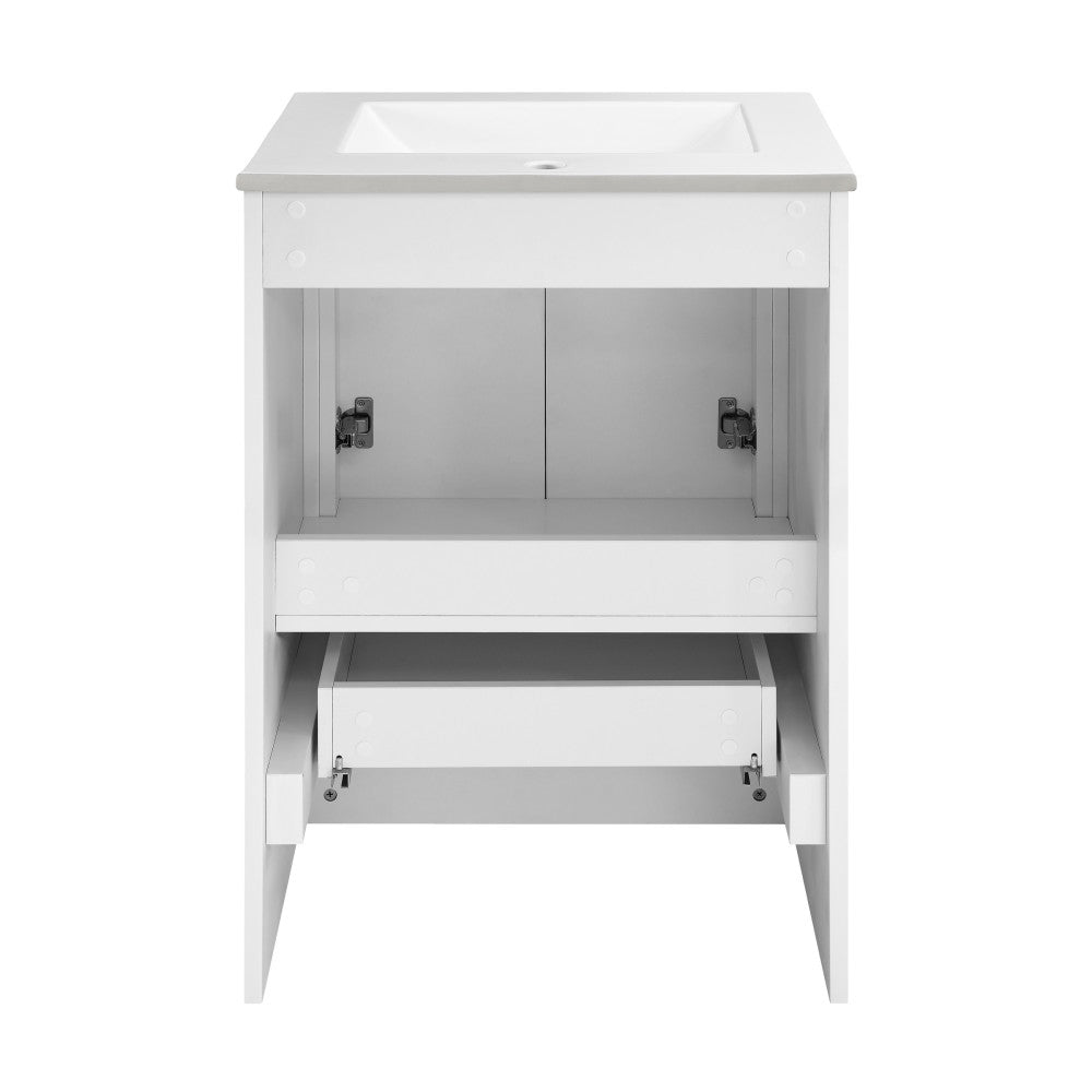 Virage 24" Freestanding, Bathroom Vanity in Glossy White