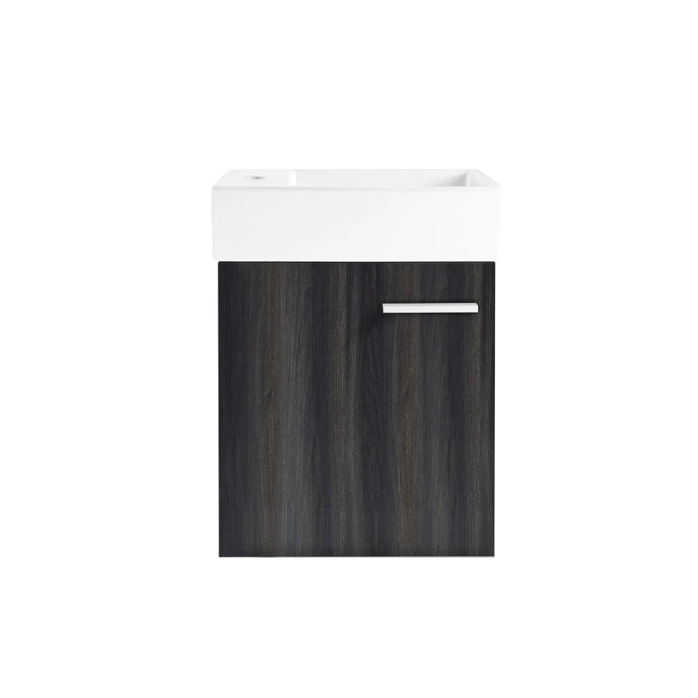 Colmer 18 Single, Brushed Grey, One Cabinet, Bathroom Vanity