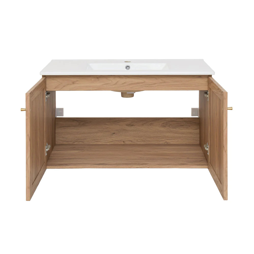 Classé 36" Wall-Mounted Bathroom Vanity in Oak