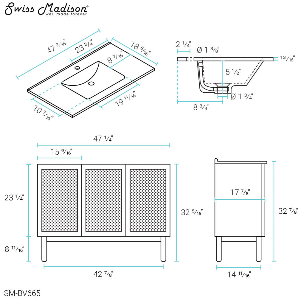 Classé 48" Bathroom Vanity in Oak