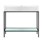 Pierre 40 Single, Freestanding, Open Shelf, Matte Black Metal Frame Bathroom Vanity