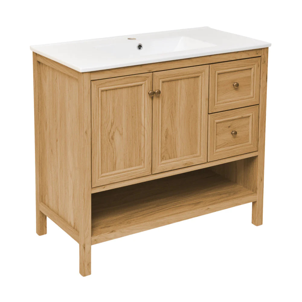 Château 36" Bathroom Vanity in Natural Oak