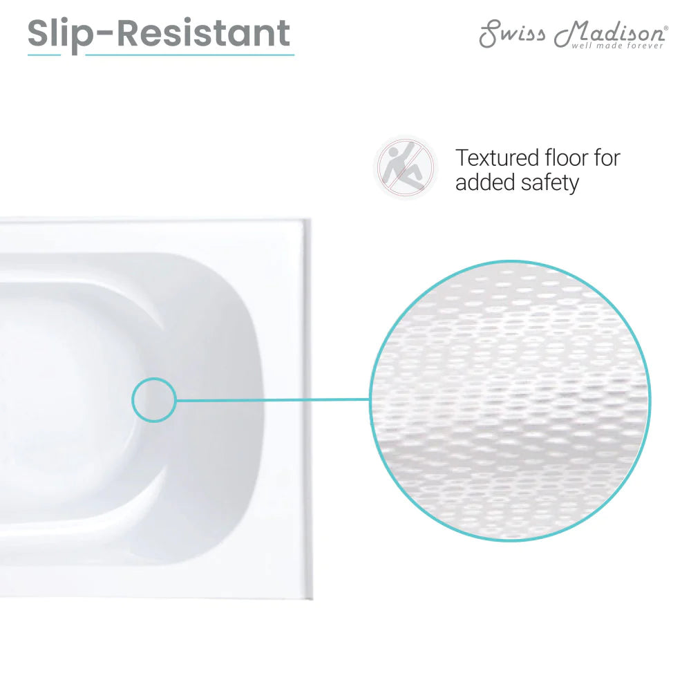 Ivy 60" X 30" Drain Alcove Bathtub with Apron