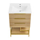 Carre 24" Bathroom Vanity in White Oak