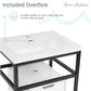 Ivy 24" Freestanding Bathroom Vanity in Glossy White with Matte Black Frame