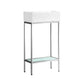 Pierre 19.5 Single, Freestanding, Open Shelf, Chrome Metal Frame Bathroom Vanity