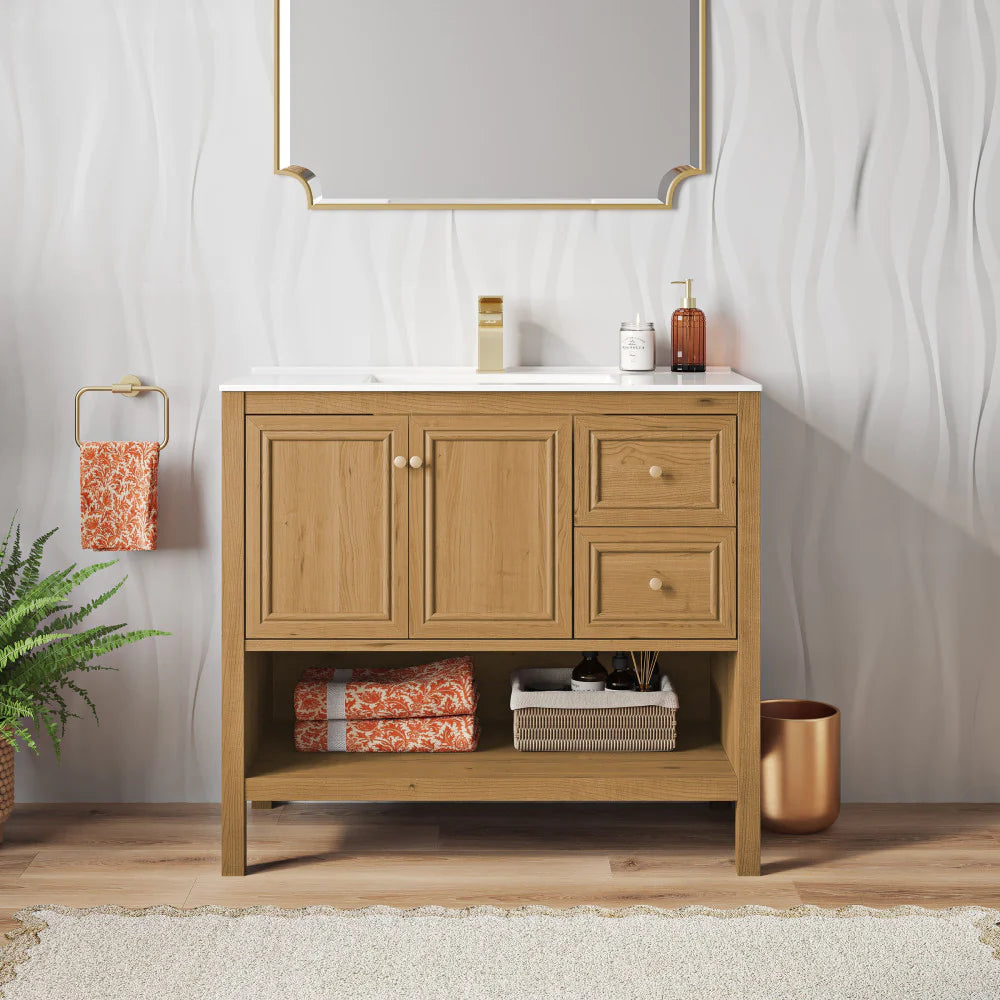 Château 36" Bathroom Vanity in Natural Oak
