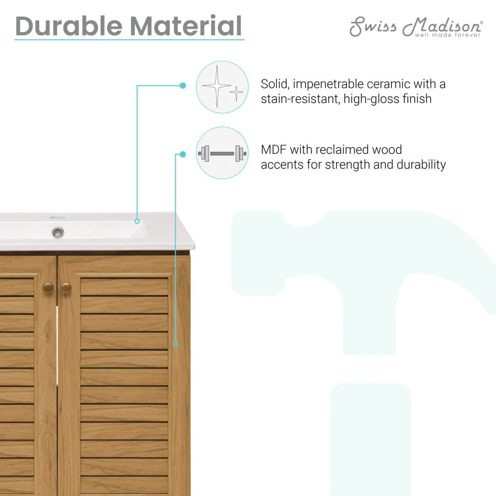 Bron 24" Bathroom Vanity in Oak