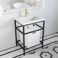 Ivy 24" Freestanding Bathroom Vanity in Glossy White with Matte Black Frame
