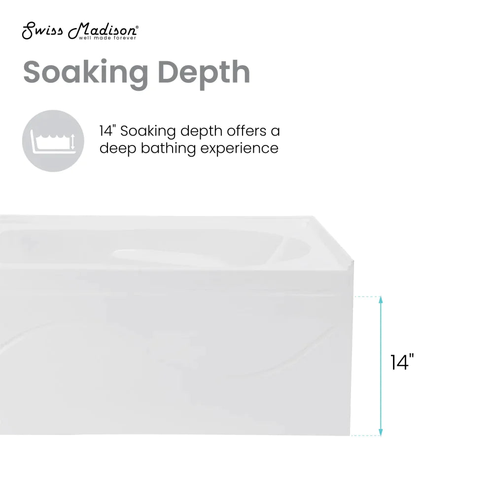 Ivy 54'' x 30 Bathtub with Apron Right Hand Drain in White