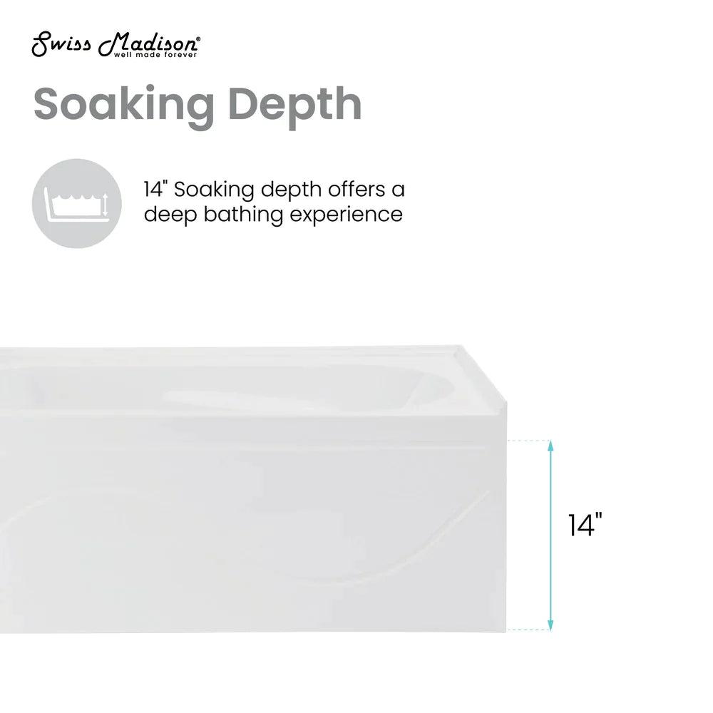 Ivy 48'' x 32" Bathtub with Apron Right Hand Drain in White