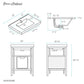 Ivy 24" Freestanding Bathroom Vanity in Glossy White with Matte Black Frame