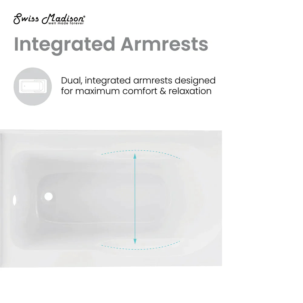 Ivy 48'' x 32" Bathtub with Apron Right Hand Drain in White