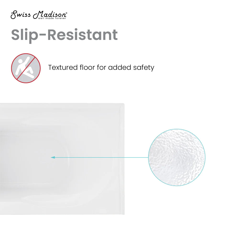 Ivy 54'' x 30" Bathtub with Apron Left Hand Drain in White