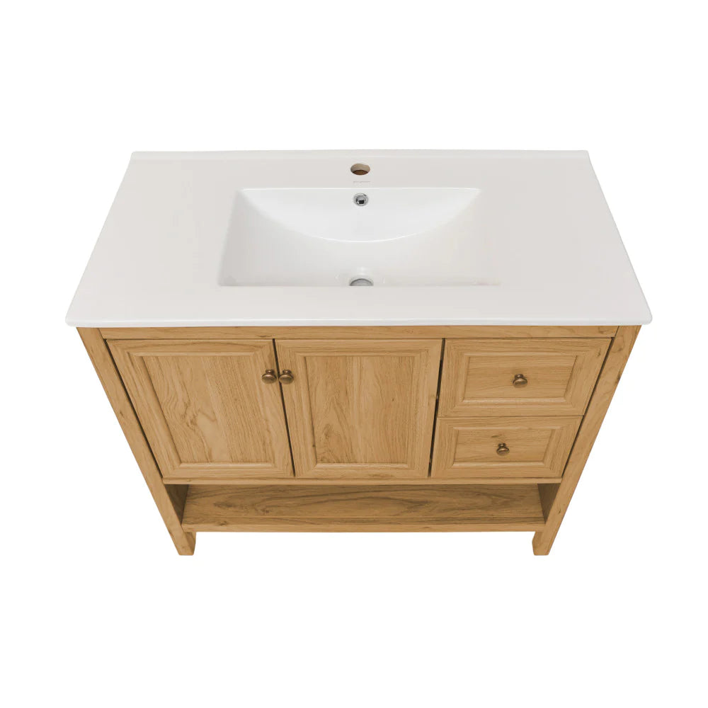 Château 36" Bathroom Vanity in Natural Oak