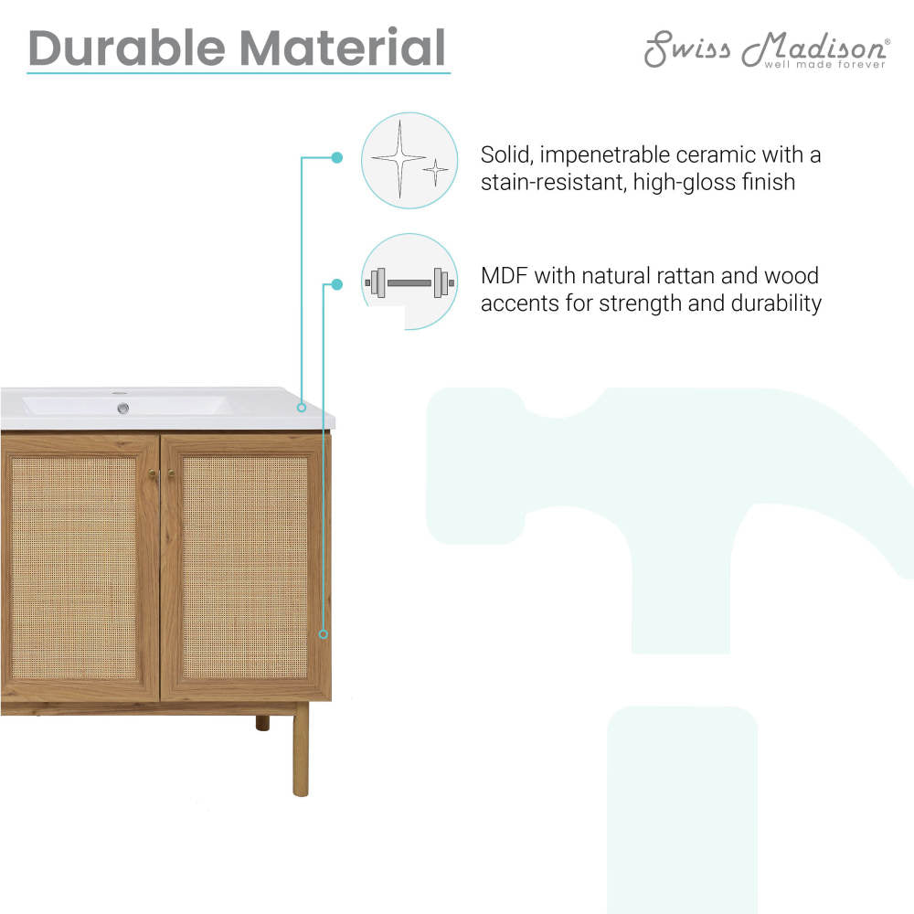 Classé 60" Bathroom Vanity in Oak
