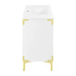 Voltaire 36" Single, Bathroom Vanity in White with Gold Hardware