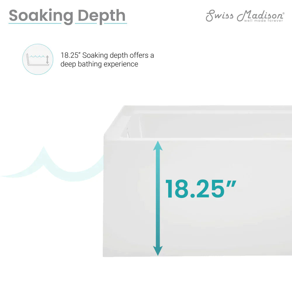 Voltaire 54" X 30" Right-Hand Drain Alcove Bathtub with Apron