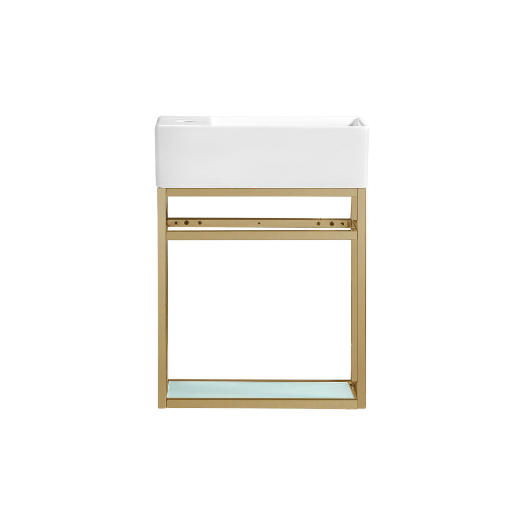 Pierre 19.5 Single, Metal Frame, Open Shelf, Bathroom Vanity