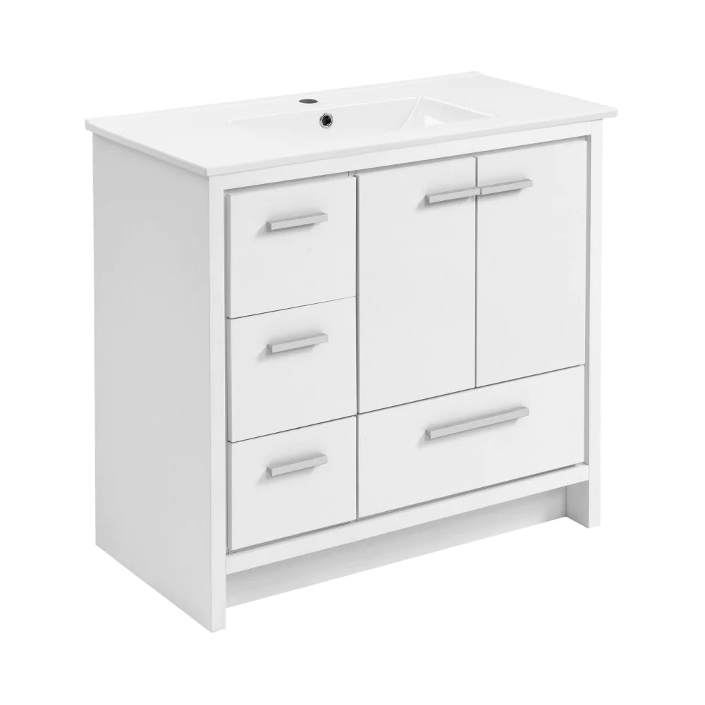 Virage 36 Freestanding, Bathroom Vanity in Glossy White