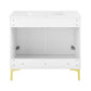 Voltaire 36" Single, Bathroom Vanity in White with Gold Hardware