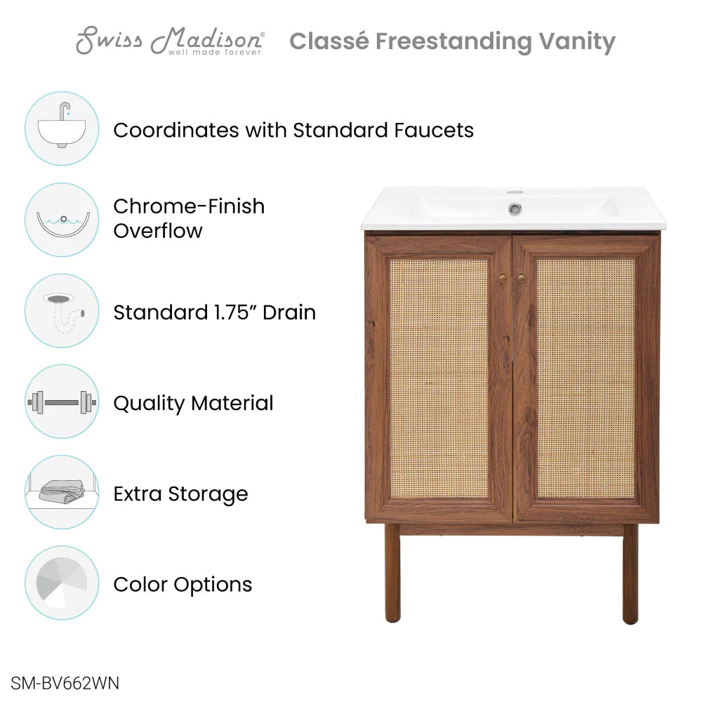 Classé 24" Bathroom Vanity in Dark Walnut