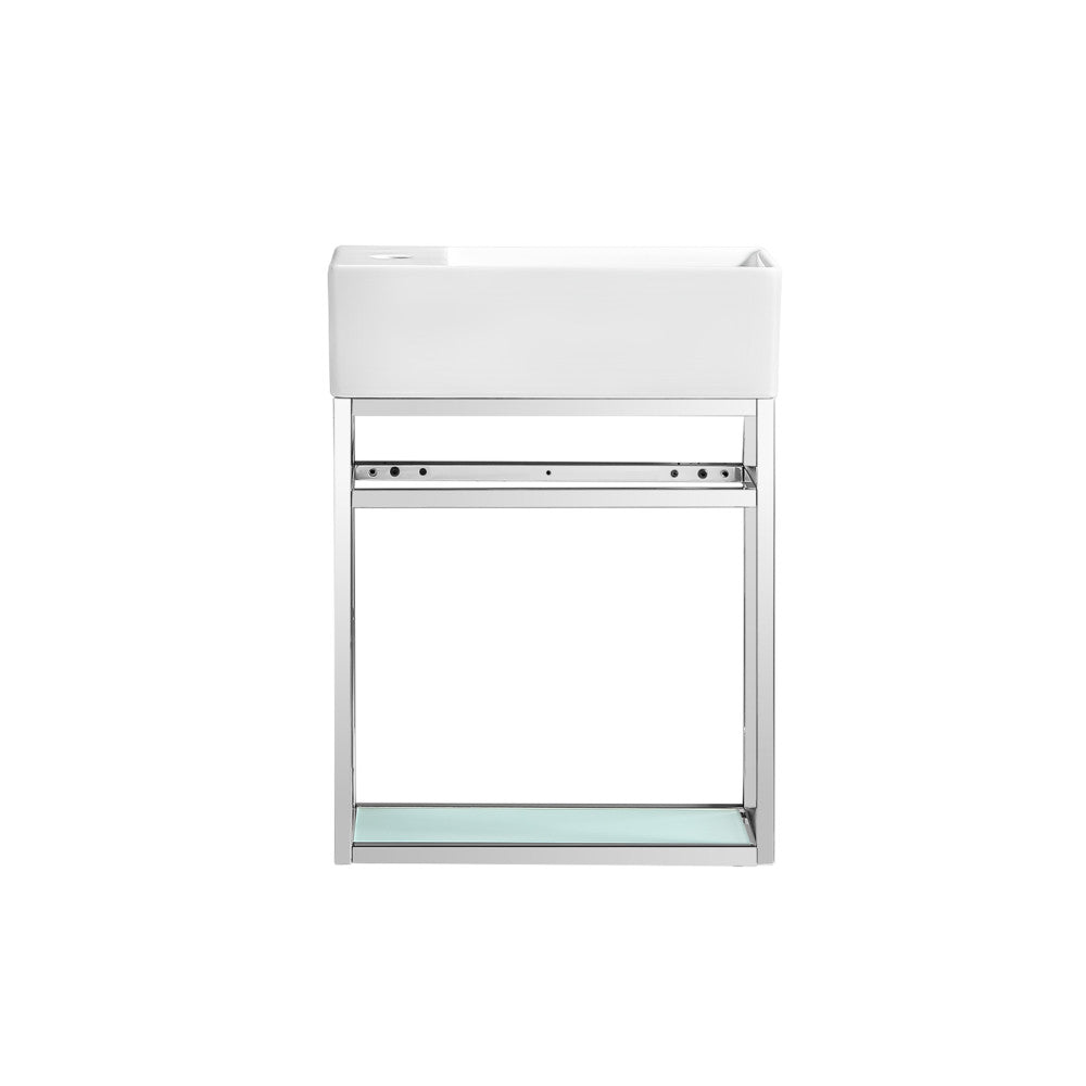 Pierre 19.5 Single, Metal Frame, Open Shelf, Bathroom Vanity