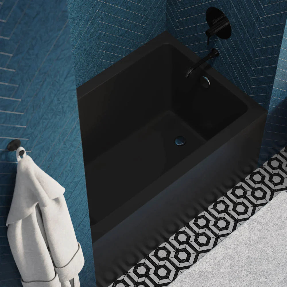 Voltaire 48" X 32" Left-Hand Drain Alcove Bathtub with Apron in Matte Black