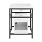 Ivy 24" Freestanding Bathroom Vanity in Glossy White with Matte Black Frame