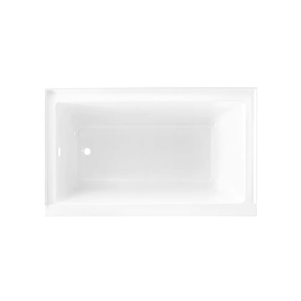 Voltaire 54 in x 30 in Acrylic Glossy White, Alcove, Integral Left-Hand Drain, Bathtub